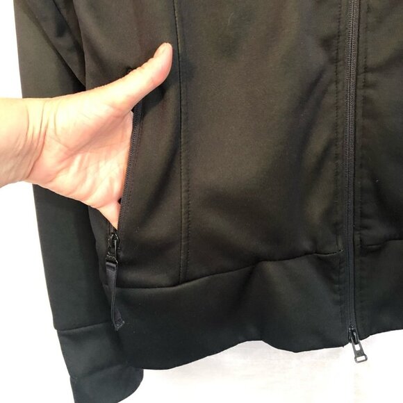 Bench Ladies Lg Polyester Jacket Black with Lime Green  Fleece Lined and Logo - Picture 11 of 16